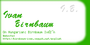 ivan birnbaum business card